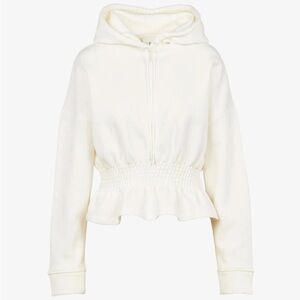 ba&sh Cream Drawstring Hooded Sweatshirt